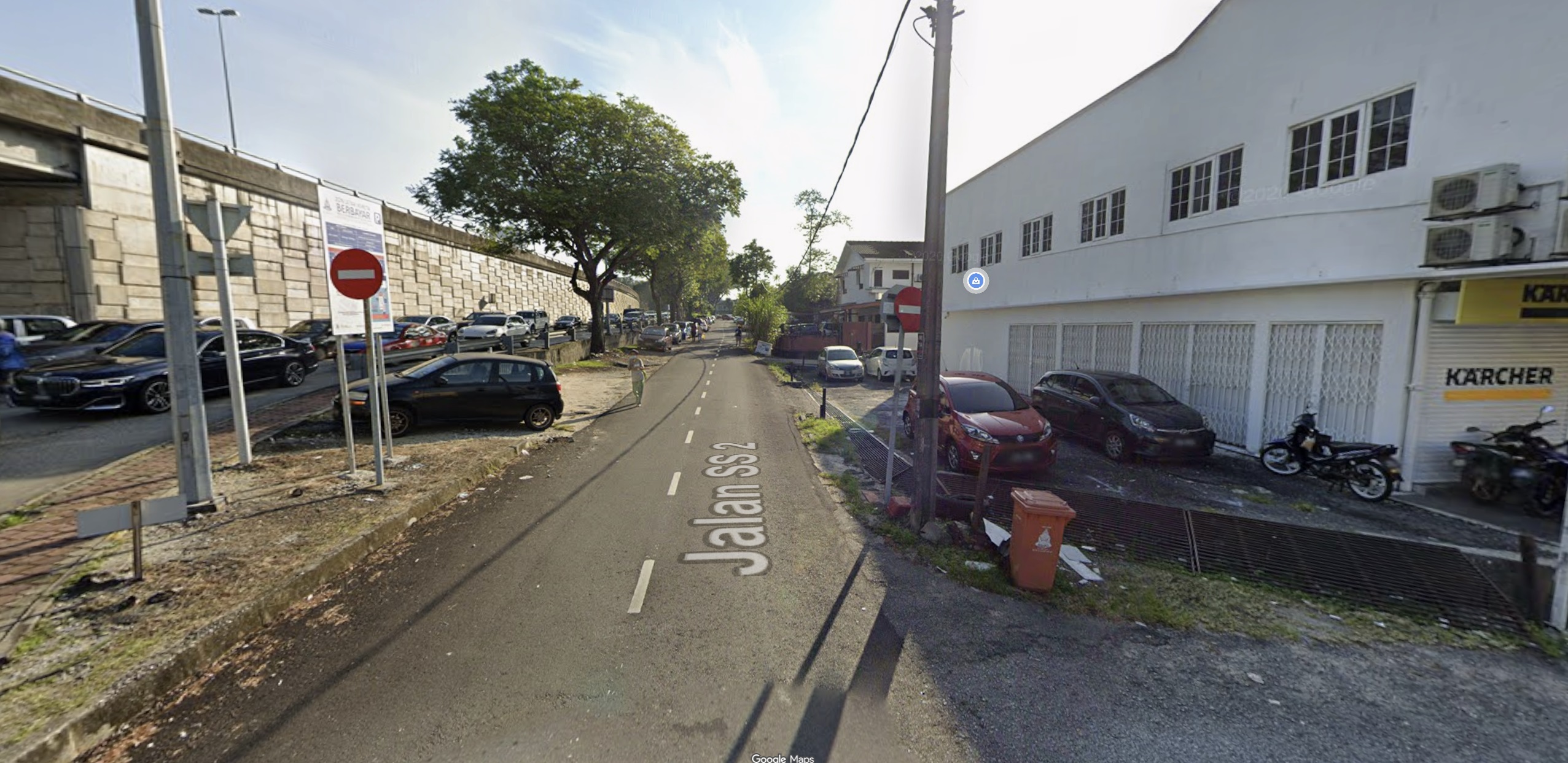 Across the main road